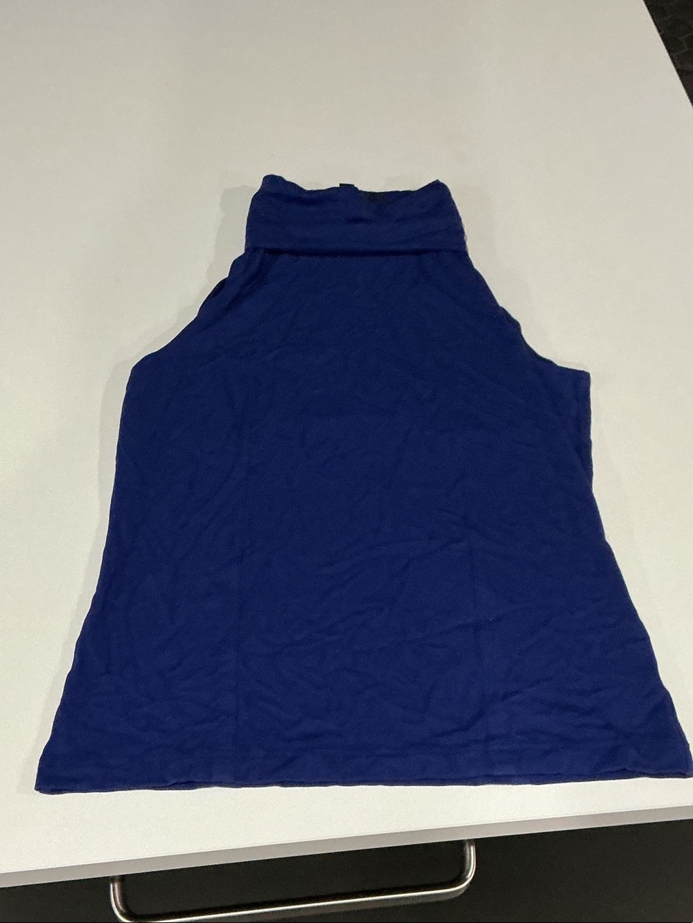 Worth Sleeveless Mock Neck Tank Top in Deep Blue
